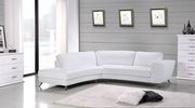 Elegant small white leather sectional sofa main photo
