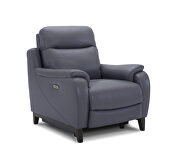 Full gray slate leather recliner chair