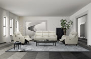 Full gray smoke leather recliner sofa main photo