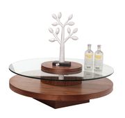 Revere RD Rotating glass round low-profile coffee table
