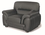Black casual style leather chair