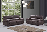 Brown casual style leather couch main photo
