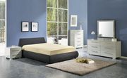 Storage bed w/ low-modern profile in blue-gray main photo