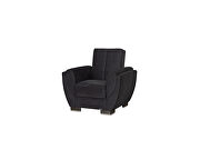 Black microfiber sleeper chair w/ storage main photo