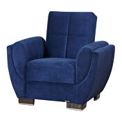 Blue microfiber sleeper chair w/ storage main photo