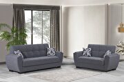 Light gray fabric sleeper sofa w/ storage main photo