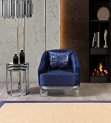 Almira (Blue) Sleek contemporary velvet blue chair