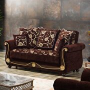 Brown chenille middle-eastern style traditional loveseat