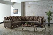 Middle eastern style reversible sectional sofa in gray chenille main photo