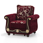 Burgundy chenille middle eastern style traditional chair main photo