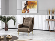 Angel (Brown) Brown microfiber chair w/ gold legs