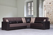Armada (Cocoa/Black) Reversible sleeper / storage sectional sofa