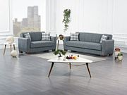 Barato (Gray) Casual style gray chenille sofa / sofa bed w/ storage