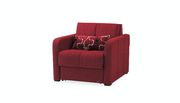 Loveseat sleeper chair in burgundy chenille main photo