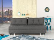 Queen size sofa bed w/ bedding storage in gray main photo