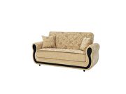 Classic style casual loveseat in beige chenille fabric