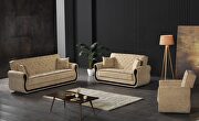 Classic style casual sofa in beige chenille fabric