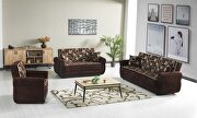 Classic style casual sofa in brown chenille fabric main photo