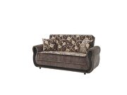 Classic style casual loveseat in gray chenille fabric