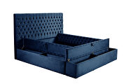 Blue microfiber storage full bed w/ full platform main photo