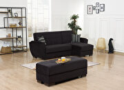 Black microfiber small reversible sectional sofa main photo