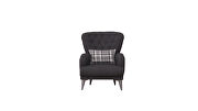Manavgat (Black) Stylish casual style black chenille fabric chair