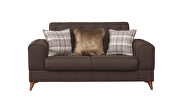 Stylish casual style brown chenille fabric loveseat