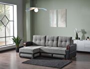 Maya (Gray) Stylish reversible gray chenille fabric sectional
