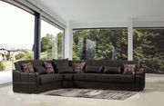 Midtown (Black PU) Cozy casual style reversible home sectional in black pu leather