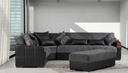 Midtown (Gray) Cozy casual style reversible home sectional in gray fabric