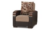 Mobimax (Brown) Polyester fabric modern chair w/ storage