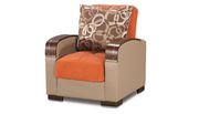 Mobimax (Orange) Chenille fabric modern chair w/ storage