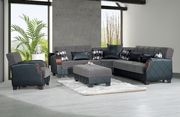 Gray unique design sectional w/ bed/storage