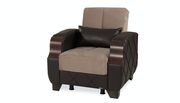 Molina (Beige/Brown) Two-toned beige/brown chair w/ storage