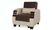 Molina (Brown/Cream) Two-toned brown/cream chair w/ storage