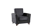 Gray velvet casual style sleeper chair main photo