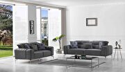 Exclusive concept stylish gray microfiber modern sofa main photo