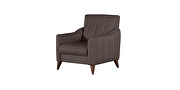 Brown chenille casual style channel tufted chair