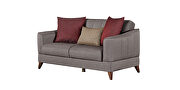 Brown chenille casual style channel tufted loveseat
