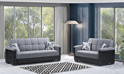 Two-toned fabric / leather sofa sleeper main photo