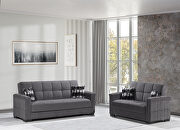 Pro (Asphalt F) Dark gray all fabric sofa sleeper