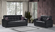 Black pu leatherette sofa sleeper main photo