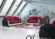 Modern red sofa w/ bed option and storage main photo