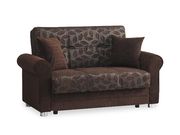 Brown chenille fabric casual living room loveseat