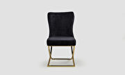 Black microsuede dining chair w/ gold legs main photo
