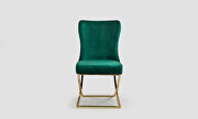 Royal (Green / Gold) Green microsuede dining chair w/ silver legs