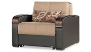 Brown sleeper / sofa bed chair w/ storage