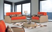 Sleep Plus (Orange) Orange sleeper / sofa bed loveseat w/ storage