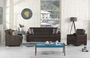 Uptown (Brown) Modern convertible sofa w/ storage in brown