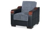 Modern gray fabric chair w/ storage